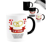 Genérico Tazas De Café Que Cambian El Calor | TAPAS DE COM Y CAMBIO DE CERÁMICA ROMANTIC ín De San ín - 350 Ml Decoración Divertida Del Día De San ín Para El Aniversario Del Día De San
