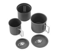 Generico Tazas de camping, 3 piezas portátiles con mango plegable, juego de cocina de camping - Para agua, clima frío, picnics, al aire libre, hoguera, té, senderismo, supervivencia