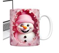 Generico Tazas de Navidad, tazas de cerámica 3D para fiestas - 35 cl con diseño de muñeco de nieve para bebidas, cocina festivas