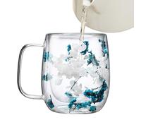 Genérico Tazas De Vidrio De Doble Pared,Taza De Té De Flores | Taza de de café con flores secas | Vasos para bebidas, taza de té, tazas de café expreso para capuchino, de leche, bebidas frías