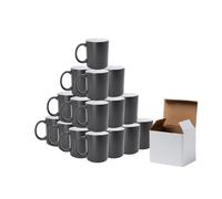 Genérico Tazas Mágicas de Cerámica para Sublimación, 350 ml, Negro Mate, Set de 36 con Cajas Individuales