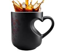 Generico Tazas termocrómicas de café - Vaso con forma de corazón de 325 ml - en con mango para café - Para parejas fiestas noche mañana pausa trabajo viaje cocina casa