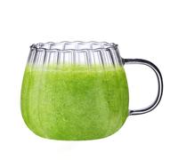 Generico Tazas transparentes - Tazas transparentes de 400 ml, vajilla para bebidas antideslizante, vasos decorativos | Leche Té Soda Agua Café caliente Leche en polvo de soja