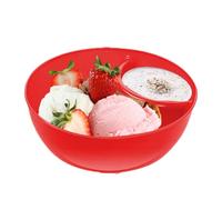 Genérico Tazón De Cereal Anti-Humedad - PP Alimenticio | Plato Para Servir Snacks, Chips Y Dips Con Separador | Plato De Aperitivos Dividido, Cuenco Apilable Para Salsas, Sopa Y Uso Doméstico