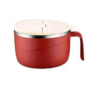 Genérico Tazón De Fideos | Taza Grande 1,2 L con Tapa y Asa - Tazones de Cocina con Revestimiento Interior de Acero Inoxidable - Para Fideo, Pasta, Avena, Cocina, Dormitorio, Oficina Y Viajes