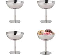 Genérico Tazón De Helado De Acero Inoxidable (4 Piezas): 200 Ml. Tazones De Postre De Acero Inoxidable, Tazón Para Helado, Copa De Champán De AceroInoxidable Para Postre, Fruta, Aperitivo Y Pudín