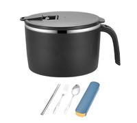 Genérico Tazón de Sopa de Fideos | Olla para pasta de acero inoxidable con doble pared, 1350 ml, con tapa y asa,Olla para fideos | para Universidad Oficina Viajes Camping Autocaravana Senderismo