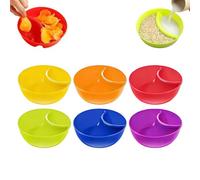 Genérico Tazón para chips y salsas, recipiente para mezclar dividido de 6 piezas, tazones para refrigerios para, películas, noches, buffet, aperitivos, picnic, sala de descanso