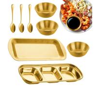 Genérico Tazones De Salsa De Soja | Juego de 8 Piezas, Apilable Portátil 3 Compartimentos | Plato De Remojo Y Condimento - Para Salsa Azúcar Salsa De Salsa De Salsa De Salsa De Salsa