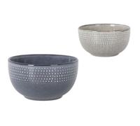 Genérico Tazones Grandes para Desayuno - Set de 2x 620 ml | Set de 2 Cuencos de Ceramica - Tazas de Cereales y Frutas | Ceramica Esmaltada Resistente en Colores Naturales (Azul/Gris)