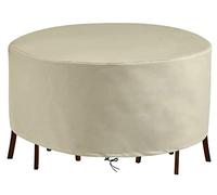 Genérico Tazos de Duato Pesaje Cubierta para Mesa Redonda, 87x31 Pulgadas. Protección UV UV Resistente al Viento Impermeable. Asegura Fija con Cuerda de dibujamiento. Durable 420D Oxford Fabric.