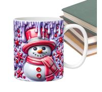 Genérico Tazze Caffè Ceramica Natale - Natale | Con Coperchio Muffin, da 350ml con Manico Design 3D Pupazzo di Neve per Tè Cioccolata Compleanno Vacanze Ragazze, Tazzaa per le vacanze invernali