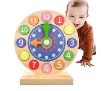 Genérico Teaching Clocks For Kids | Wooden Learning Clock | Telling Time Clock For Kids | Kids Analog Clock | Time Teaching Toy Educational Wooden Clock Wood For Toddler Kids Children