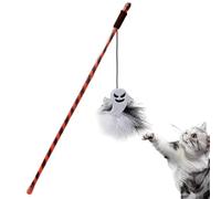 Genérico Teaser de Gato - de Juguete de interactiva | Halloween Cat Wands Toy con Calabaza o Fantasma | Varitas de Plumas de Ejercicio gaato | Stick de Teaser de Plumas del Globo Ocular del c