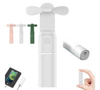 Genérico Tech Candy Fan, Tech Candy Easy Breezy Portable Fan, Portable Handheld Mini Fans & Power Bank, Rechargeable Personal Handheld Fans (White)
