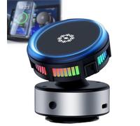 Genérico Techgoplus 3-in-1 Magnetic Phone Holder, 360° Adjustable Vacuum Suction Mount, Wireless Fast Charging, Phone Cooling, Universal Compatibility for All Smartphones (Silver)