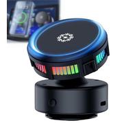 Genérico Techgoplus 3-in-1 Magnetic Phone Holder, 360° Adjustable Vacuum Suction Mount, Wireless Fast Charging, Phone Cooling, Universal Compatibility for All Smartphones (Black)