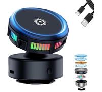Genérico Techgoplus Phone Holder, 3-in-1 Magnetic Car Mount with 360° Electric Vacuum Suction, Strong Auto Cooling, Universal All Phones for Car & Desk Use (Black)