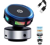Genérico Techgoplus Phone Holder, 3-in-1 Magnetic Car Mount with 360° Electric Vacuum Suction, Strong Auto Cooling, Universal All Phones for Car & Desk Use (Silver)