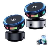 Genérico Techgoplus Phone Holder-New Techgoplus 3-in-1 Super Magnetic Bracket,360° Adjustable Car Mount, with Strong Suction Cup, Wireless Fast Charging, Phone Cooling (Black+Silver)