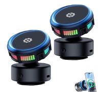 Genérico Techgoplus Phone Holder-New Techgoplus 3-in-1 Super Magnetic Bracket,360° Adjustable Car Mount, with Strong Suction Cup, Wireless Fast Charging, Phone Cooling (Black+Black)