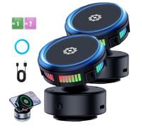 Genérico Techgoplus Phone Holder, Techgoplus Car Mount, 3-in-1 Magnetic Phone Holder, 360° Electric Vacuum Suction with Strong Suction Cup, Wireless Fast Charging, for All Smartphones (2*Black)