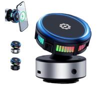 Genérico Techgoplus Phone Holder, Techgoplus Car Mount, New 3 in 1 Ultra Phone Holder for Car, 360° Electric Vacuum Suction, Wireless Fast Charging,for All Smartphones (Silver)