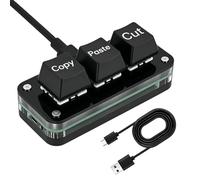 Genérico Teclado de 3 Teclas,Mini Teclado Mecánico Portátil | Macro Pad Copiar Cortar Pegar - para Hogar Oficina Viajes Reuniones Juegos Edición de Vídeo Dibujo