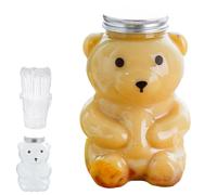 Genérico Teddy Bear Cup with Lid and Straw, 10/20Pcs New Bear Cup, Made of Pet, The Cups Body Can Be Stickered, for Coffee Beer Wine Cocktail Drinks Glassware (20Pcs)