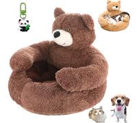 Genérico Teddy Bear Dog Bed, Teddy Bear Dog Bed with Arms, Plush Cuddler for Small Dogs & Puppies, Ultra Soft Plush Pet Sofa, Semi-Enclosed Cuddle Beds for Indoor Cats & Dogs (Coffee,XL(30.3in))