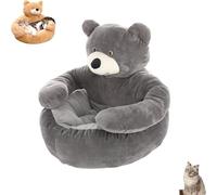 Genérico Teddy Bear Dog Bed, Teddy Bear Dog Bed with Hugging Arms, Soft and Comfortable, Non-Slip and Removable, for Cats and Small Dogs (Gray,Large)