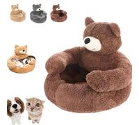 Genérico Teddy Bear Dog Bed with Arms, Cute Soft Warm Non-Slip Plush Cuddle Bear Pet Bed, Washable Cute Pets Sofa with Anti-Slip Bottom, for Autumn and Winter Seasons (Coffee,Medium)