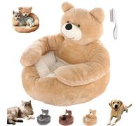 Genérico Teddy Bear Dog Bed with Arms, Teddy Bear Bed, Bears Hug Pet Beds for Cats, Soft and Comfortable Pet Beds Suitable, for Cat and Dog (Khaki,Medium)