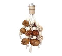 Genérico Teeth Grinding Toy, Natural Bird Chew Accessory, 20x12cm Parakeet Toy with Hook, Wood Foraging Material Block, Enrichment Swing with Hanging Style, Biting Tool for Cockatiel and Conure