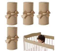 Genérico Teething Rail Guard Wrap | 2-Piece Adjustable Cotton Gauze Crib Rail Protector | Soft Railing Cover | for Bedroom Living Room Nursery Crib Bedding Safety Teeth Care Protection Gear