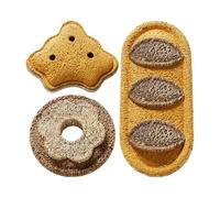 Genérico Teething Toys For Kittens - 3PCS Teeth Cleaning Loofah Sponge | Bread Shape Cat Biting Toys | For Mental Stimulation Chewing Training Small Medium Large Breed Puppy Outdoor