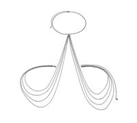 Genérico tejido para vestido de noche pecho cadena bikini collar exagerado metal cuerpo cadena cadena cadena Rhinestone Halloween (A Size)