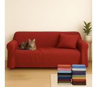 Generico Tela Cubretodo Multiuso - Funda de sofá de 2 plazas o cubrecama individual/matrimonial, mezcla de algodón color burdeos, medidas 170 x 280 cm - Fabricado en Italia
