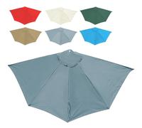 Genérico Tela De Repuesto 5 Varillas Protección UV, Ø 2.7m3m Plegable Sombrilla Semicircular Grueso Y Fuerte, Repuesto For Sombrilla De Pared De Jardín Azul/Gris/Rojo, Fácil De Instalar(Grays,3m)