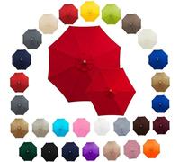 Genérico Tela de Repuesto para Sombrilla de Jardín 2m/2.3m/2.5m/2.7m/3m, Toldo Impermeable Anti-UV30+ para 6 u 8 Varillas, Lona de Recambio Resistente para Patio, Playa y Piscina (Solo Tela)