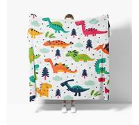 Genérico Tema de Dinosaurios para NiñOs Manta Polar Manta Sherpa Suave, Mantas para Pareja y Familia - Regalos para San Valentín, Día del Padre y Día de la Madre L 100x130 cm Blanco