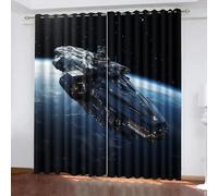 Genérico Temas De Alta Tecnología Cortinas Opacas 2 Piezas 70An x 160Al CM Portaaviones Cortinas Protección UV con Ojales Cortina para Corredor Dormitorio Sala de Estar Cocina Cafetería Hotel