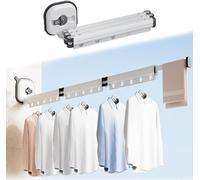 Genérico Tendedero de Ropa retráctil de Pared, Organizador de lavandería Que Ahorra Espacio para un Secado eficiente en hogares pequeños (3 Plegables, Blanco)