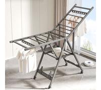 Genérico Tendedero Plegable para Ropa de Interior y Exterior. Tendedero de Ropa de aleación de Aluminio de Primera Calidad con alas Ajustables y Horma para Zapatos. Tendedero Plegable Multifuncional