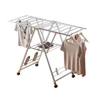 Genérico Tendedero Plegable para Ropa de Interior y Exterior. Tendedero de Suelo con alas, Plegable, con alas Ajustables en Altura, tendedero Independiente, para Uso Interior y Exterior, de Aluminio