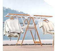 Genérico Tendedero Plegable para Ropa de Interior y Exterior. Tendedero de Suelo de aleación de Aluminio con alas de Gaviota Ajustables en Altura, tendedero Independiente con Zapatero (180 cm/5,9 pie