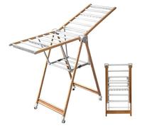 Genérico Tendedero Plegable para Ropa de Interior y Exterior. Tendedero Independiente con alas de Gaviota Ajustables en Altura. Tendedero de Aluminio Plegable para Suelo. Tendedero con Zapatero, ahor