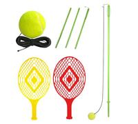 Genérico Tennis Trainer, Portable Solo Tennis Set, Iron, PP Leisure Sports & Games Equipment for Match Hitting Feedback, Swing Drill Play Companion for Players, Athletes, Court Games, 1.61m