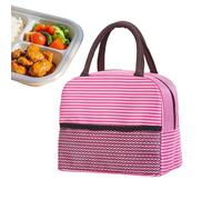 Genérico Térmica Tipo Tote | Aislante Portátil Malla Bolsillo Rayas | Femenina para Almuerzo con Recipientes,para Hombre Adulto Niño Oficina Escuela Viaje Camping Exterior Picnic Comida Snack Fruta