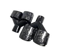 Genérico Terminal Escape 1 Par De Fibra Carbono Forjada Izquierda + Derecha + Silenciador Modificación Tubo Extremo Doble Acero Inoxidable Negro Coche(ID 67mm-OD 114mm)
